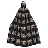 Estilo versátil: esta capa estampada de búho en tótem indio africano permite un estilo flexible, creando fácilmente un ambiente festivo vibrante sin la necesidad de ropa adicional, combinando practicidad y decoración.