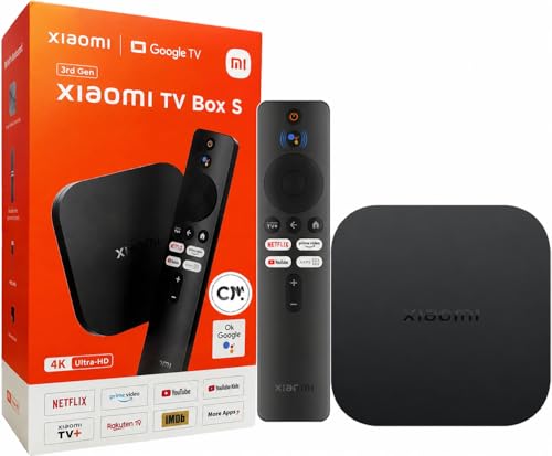 Xiaomi TV Box S 3rd Gen - 4K UHD, Google TV, 32GB Memory, Dolby Vision & Atmos, WiFi 6, HDMI 2.1, Fast Streaming, Compact and Powerful