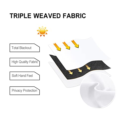 Dwcn Blackout Curtains-Tie Up Shade For Window Thermal Insulated Room Darkening Rod Pocket Curtains For Kitchen, Pure White, W34 X L45 Inches, 1 Panel #TOP4