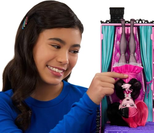Image of Monster High Boo-tique Hotel Doll House, Foldable Playset with Spooky Surprises in Every Room and 13+ Pieces Including Furniture and Accessories