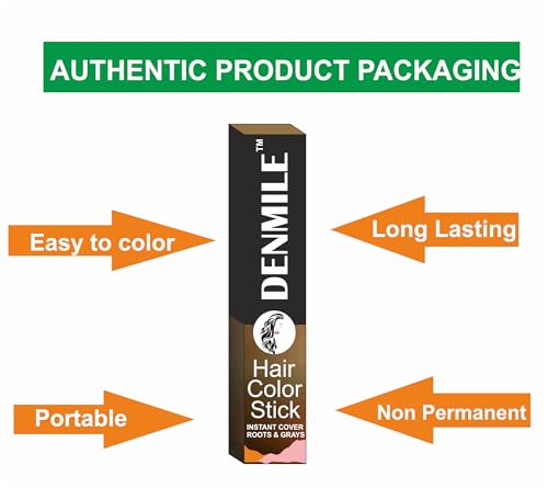Image of DENMILE Black Hair Dye Pencil for Men & Women Grey Hair Coverage Touch Up Stick Instant Hair Colour Stick Cute Colour Hair Dye Root Touch Up for Grey Hair Concealer Women