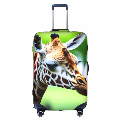 Cartoon Giraffe Print Personalized Travel Luggage Cover With Zipper, Elastic Luggage Cover,For Daily Use
