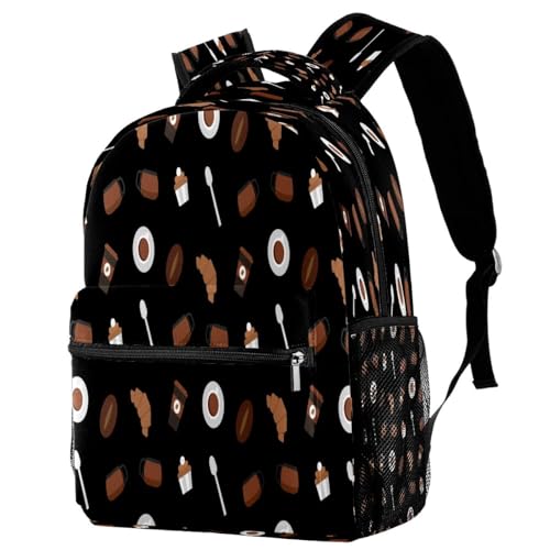 Sac à dos d'école café 40cm pour filles et garçons