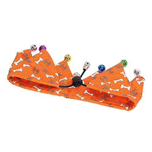 Dog Christmas Collar | Adjustable Holiday Pet Collar with Bell | Cute Cartoon Pattern for Dogs/ Cats/ Small Pets | Soft Polyester Fabric, 20- 39cm-7