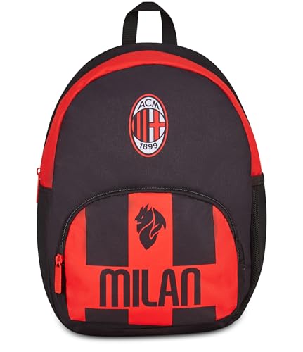 Seven Zaino Small Milan, Rosso Nero, Zaino Mono Scomparto con Tasca per Borraccia e Tasca Frontale, Capienza 14 Litri, per Bambino, Asilo