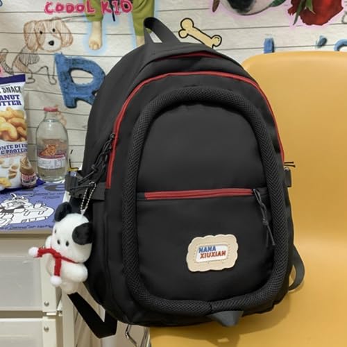 Image of Leaper Water-resistant Laptop Backpacks Lightweight Shoulder Backpack Cute Travel Satchel Black