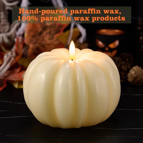 Bougies LED citrouille anti coulure deco table automne sans risque de feu - 4