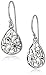 Sterling Silver Bali Filigree Antiqued Teardrop Dangle Earrings