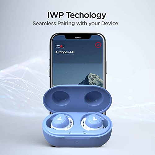 Image of boAt Airdopes 441 Bluetooth Truly Wireless In Ear Earbuds With Mic With Up To 30H Total Playback Iwp Technology Immersive Audioipx7 Water Resistance Super Touch Controls Secure Sports Fit(Mint Purple)