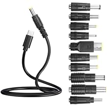 YAODHAOD USB to DC Adapters Cable, Type-C to DC PD 65W Power Charging Cable, Barrel PD Trigger Cable 4.9ft with 10 Connector Power Plug Kit fit for Laptop 1.5m