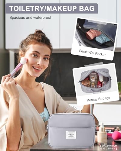 Image of Gym Bag Womens Mens with Shoes Compartment and Wet Pocket Travel Duffel Bags for Women for Plane Sport Gym Tote Bags with Toiletry Bag Waterproof Weekend Overnight Carry on Bag Hospital Holdalls