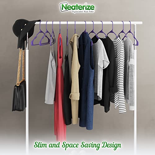 Plastic Clothes Hangers | Durable Coat And Clothes Hangers | Vibrant Color Hangers | Lightweight Space Saving Laundry Hangers | 20, 40, 60 Available (60 Pack - Purple) #TOP3