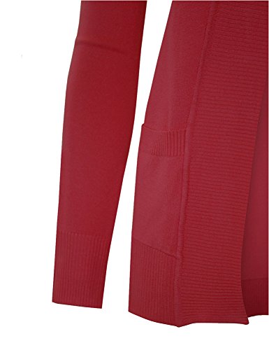Image of Cielo Women's Solid Basic Open Front Pockets Knit Sweater Cardigan
