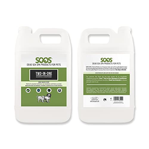 Soos STIOSC_4L Dog Shampoo And Conditioner Two-In-One Shampoo Plus Conditioner For Pets Dogs And Cats Natural Dead Sea Minerals Deeply Absorbing thumb #1