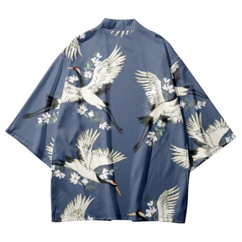 Image of DOVWOER Women's and Men Cardigan Jackets Japanese Kimono Casual Open Front Lightweight Coat
