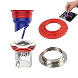 2 Pièces Clapets Anti Odeur Douche 33 52mm,Siphon de Sol Anti Retour avec Réducteurs Silicone et Acier Inoxydable,Déodorant Anti Refoulement pour Cuisines,Salles de Bains,Balcons,Garages et sous Sols
