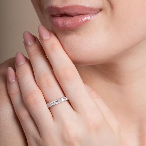 Oval Cut Eternity Lab Grown Diamond Band (D/E/F COLOR | VVS2/VS1 CLARITY) 10K 14K 18K White Diamond Engagement Band Lab Grown Diamond Wedding Anniversary Promise Band Christmas Gift For Women4