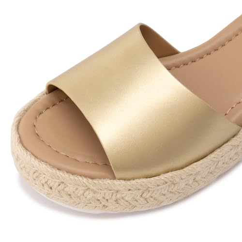 Image of Athlefit Women's Espadrille Platform Wedge Sandals | Adjustable Ankle Strap Buckle,Comfortable Open Toe Flatform,Summer Casual Daily Wear for All-Day