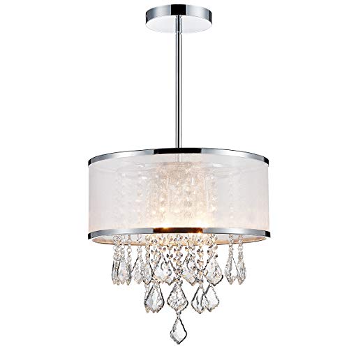ANJIADENGSHI Modern K9 Crystal Chandelier Lighting Drum LED Ceiling Chandelier for Dining Room