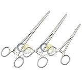 Ultimate 3 Pcs Fishing Set 5' 6.25' & 7' Straight Hemostat Forceps Locking Clamps, Stainless Steel Fly Fishing Pliers by G.S Online Store