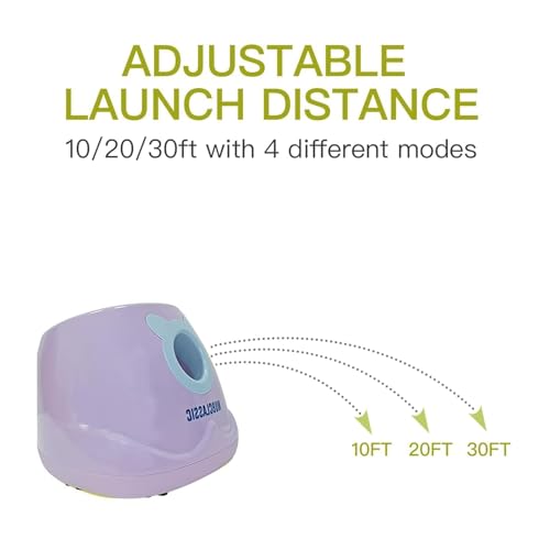 MKSY Dog Ball Throwing Machine Automatic Dog Ball Launcher for Small to Medium Sized Dogs, Dog Interactive Toy Pet Ball Thrower with Balls (Purple)