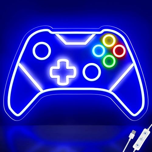 Image of Gamer Neon Sign, Gaming Neon Sign for Gamer Room Decor, Gaming Lights for Wall Decor, Boys Bedroom and Video Game Room, USB Powered Adjust Brightness Gaming Led Sign, Gamer Gifts for Kid, Teen, Boy