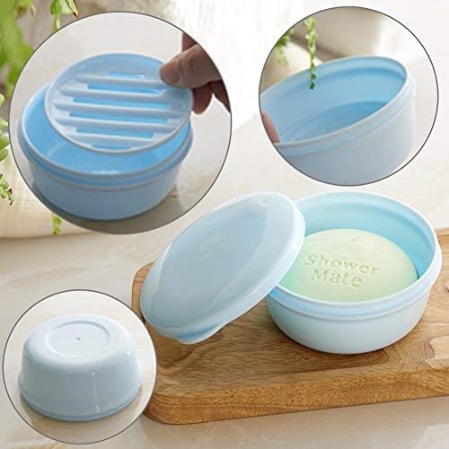 EQLEF Portable Circular Seal Travel Soap Box Handmade Soap Box Watertight Plastic Soap Box / 2 pcs