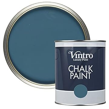 Vintro | Blue Chalk Paint | Furniture Paint | Shabby Chic | Upcycle | Decorate | Ultra Matt Finish | 1 Litre (French Navy)