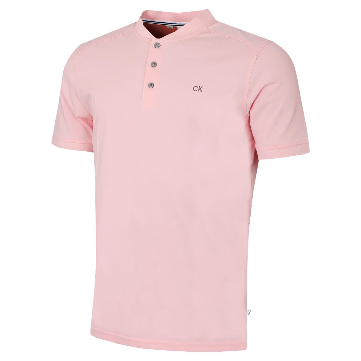 Calvin Klein Mens Blade Collar Campus Golf Polo Shirt - Baby Pink - XXXL