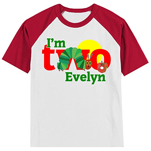 Personalized Caterpillar 2nd Birthday Shirt | Handmade Decorated Shirt | Personalized with Name and Age | Unisex Short Sleeve Raglan T-Shirt | #1132