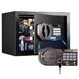 KABISAFE Security Safe Box with Sensor Light, Cabinet Home Fireproof Safe with Double Digital Keypad