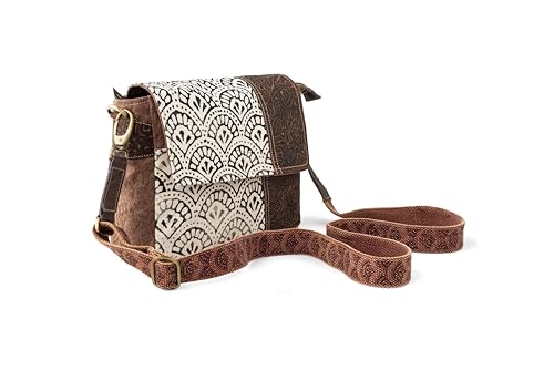 3B - Gravita Cross body Bag and Shoulder Bag | Upcycled Vintage Canvas & Leather | 2 Different Straps | Multi Pockets Bag3