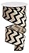 Chevron Wired Edge Ribbon (2.5", Black Burlap Linen) - 10 Yards : RG102502