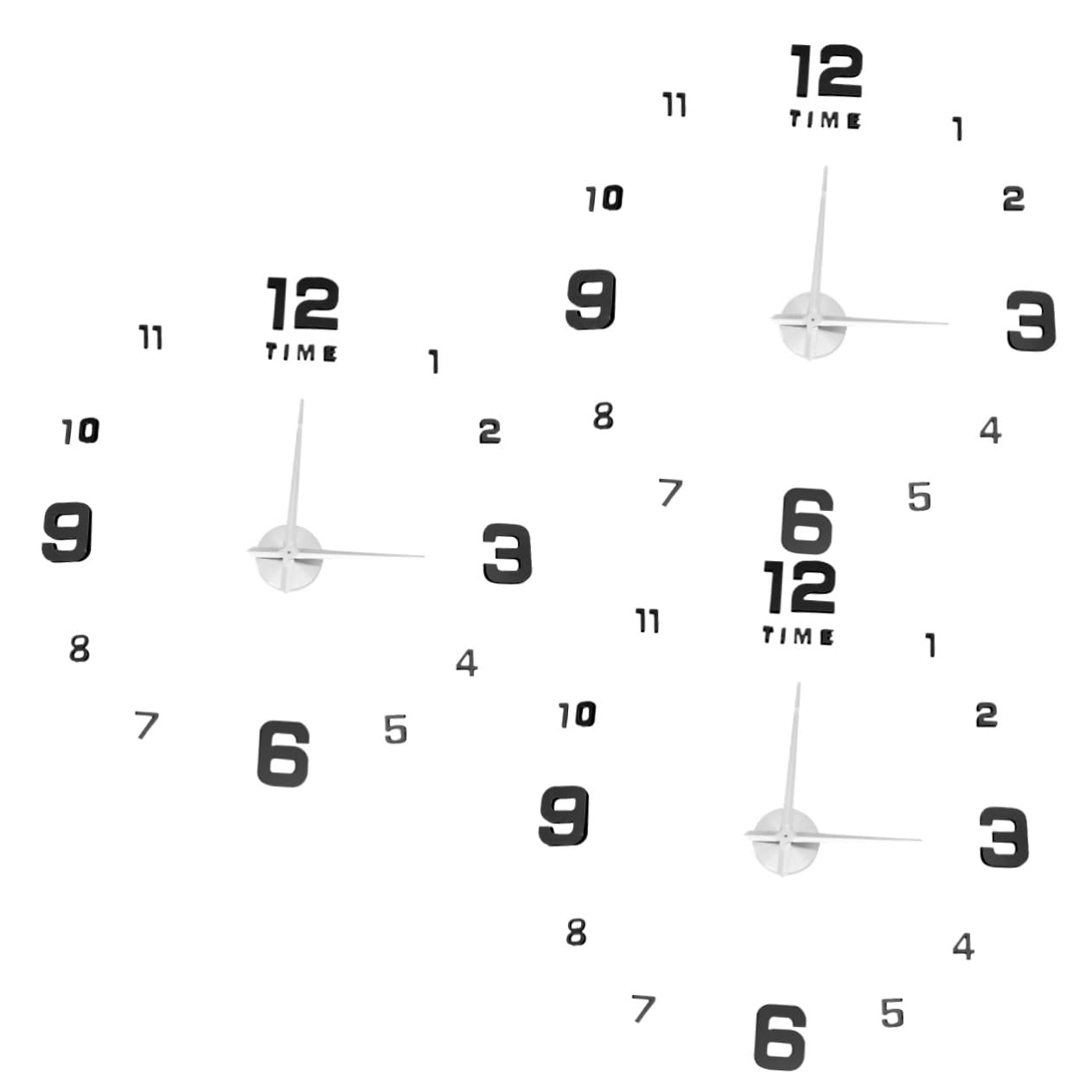 Horloge murale miroir décorative Amosfun 3 pièces pour sublimer le design de votre salon noir