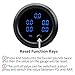 ZHSYMX Car Five Blue Display Air Suspension Pressur Gauge 2inch 52mm Air Ride Air Pressure Gauge 220PSI with with 5PCS 1/8NPT Sensors
