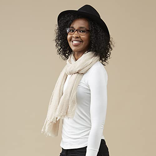 Hadley Wren womens Classic Soft Solid Lightweight Oblong Scarf2
