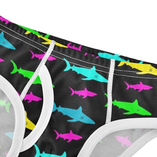 ODAWA Colorful Sharks Black Toddler Briefs Cotton, 2T Underwear Boys4