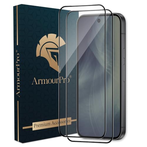 Image of ArmourPro Tempered Glass for Google Pixel 11-9H Anti Scratch Screen Protector, Edge to Edge Coverage, HD Clarity, Smooth Touch, Case Friendly | Black, Pack of 2
