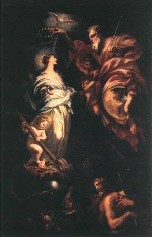 Peinture à l'huile Immaculate Conception 1683 Domenico Piola reproduction sur toile 12x16 pouces