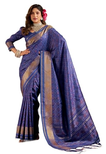 Image of SWORNOF Women's Kanjivaram Soft Silk Banarasi Sarees With Unstiched Blouse Piece