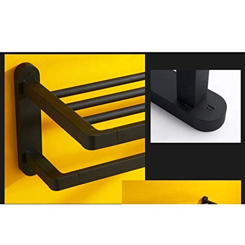 Toallero de baño de acero inoxidable negro mate con diseño de doble barra sofisticado 7
