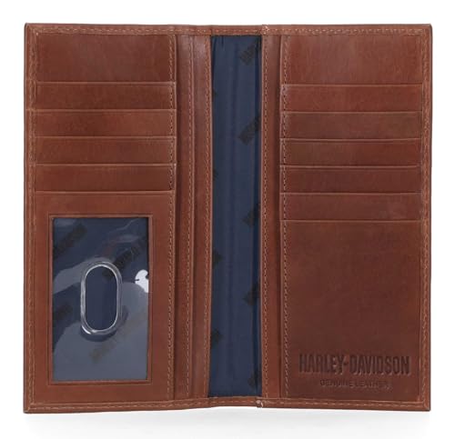 Harley-Davidson Men's Laser Bar & Shield Rodeo Bi-Fold Leather Wallet - Brown3