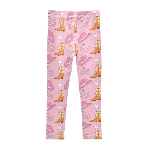Girls Leggings Size 4T Cowboy Boots Pink Breathable Soft Tights Girl Yoga Pants for Dresses Dance2