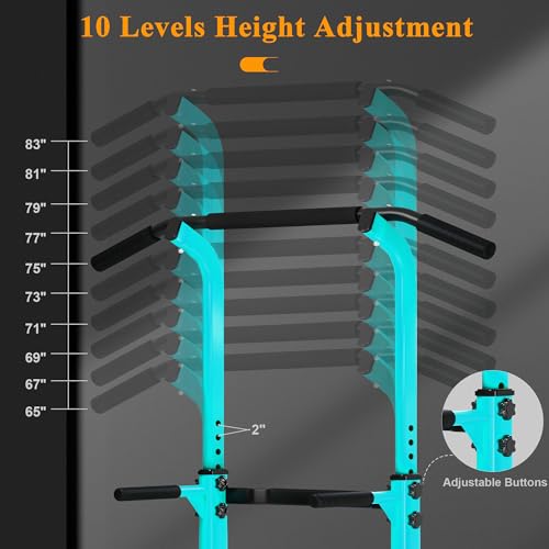 Image of DlandHome Power Tower Pull Up Dip Station Multi-Function Fitness Equipment for Strength Training Adjustable Height Dip Stand for Home Gym