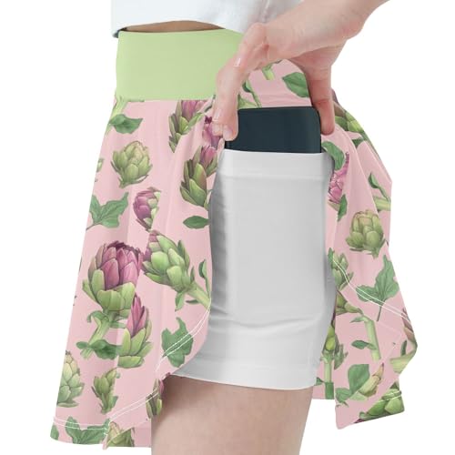 Girls Skorts High Waist Athletic Skirts with Shorts Artichoke Stretchy Teens Performance Tennis2