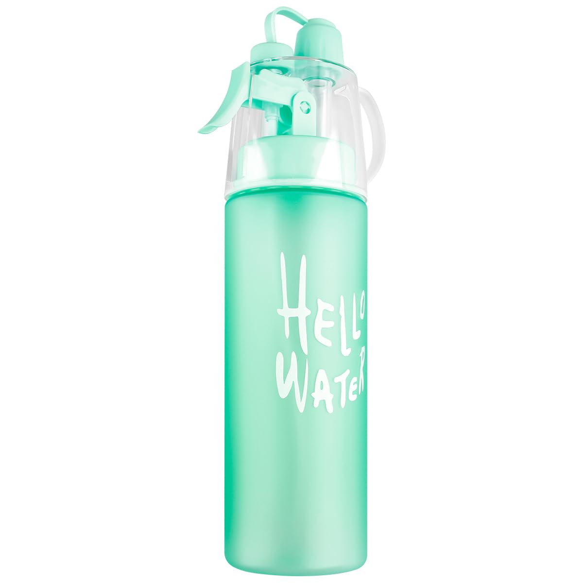Thyonta 580ML Mist Spray Water Bottle, Leakproof Sports Drinking Bottle with Cooling Spray Function, Wide Mouth Hydration Bottle with Carry Strap for Gym, Cycling, Hiking and Outdoor Activities
