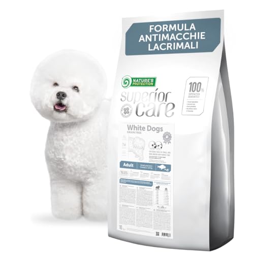 Nature's Protection Superior Care - Cibo Secco Ipoallergenico Senza Cereali per Cani Adulti di Razze Piccole e Mini, Riduce le Macchie di Lacrime, Pesce Bianco, 1,5 kg