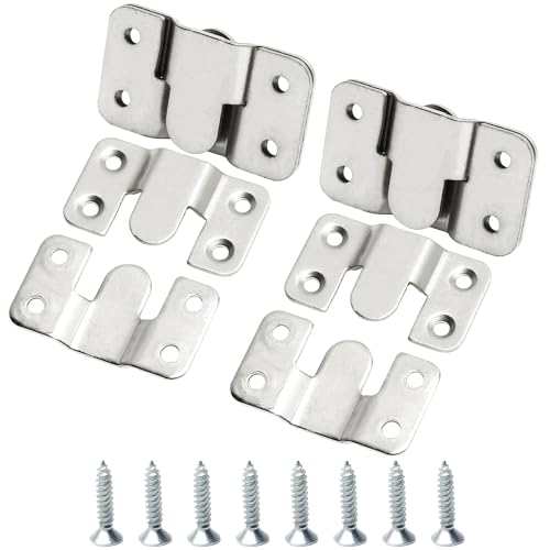 Image of MroMax 30PCS Flush Mount Bracket 2.2 inch x 1.18 inch Interlocking Photo Frame Hook Zinc Plated Wall Mount Clip Hook for Picture Display Art Gallery Wall Mount Hardware Silver