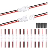 MKBKLLJY 15ペア1.25ミリメートルJST 2ピンマイクロ電気男性と女性のコネクタプラグ26AWG 100ミリメートル赤黒のコネクタ線ケーブルと熱収縮チューブRCカー トラック 飛行機 RC FPV レーシングドローン ヘリコプター用
