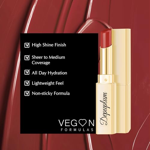 Image of Depuplum Berry Red Lipstick for Women Moisture Lip Gloss Tinted Lip Balm